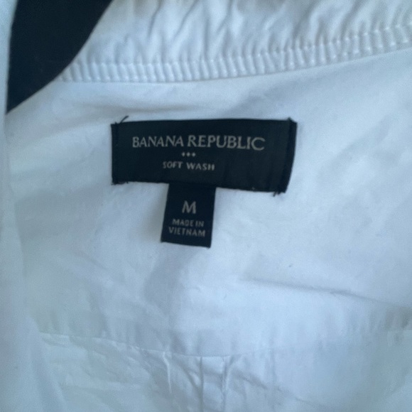 Banana Republic white button down shirt, medium - Picture 3 of 3